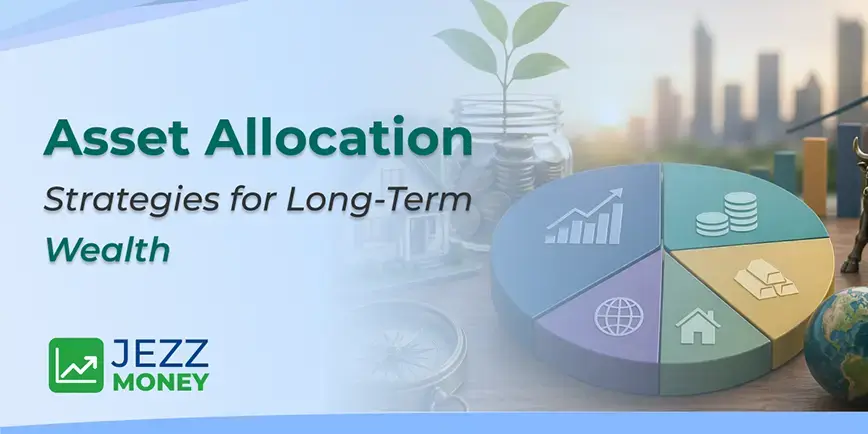 Asset allocation strategies for long-term wealth creation showing diversified investment portfolio across equity, debt, and gold